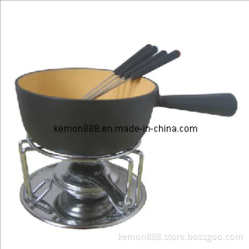 8PCS Cast Iron Fondue Set